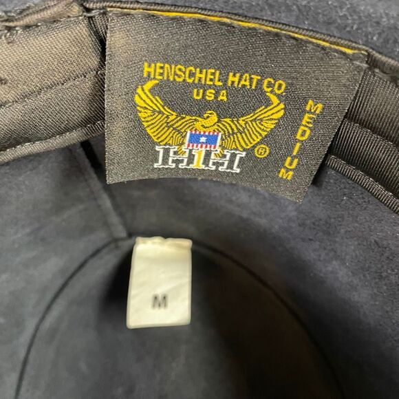 Henschel Black Suede Leather Outback Hat – Made in USA Size Medium Vintage - Picture 6 of 7
